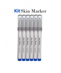Kit 6 Canetas para Marcação de Pele - Azul - Skin Marker