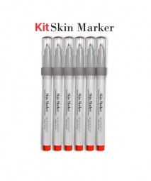 Kit 6 Canetas para Marcação de Pele - Vermelho - Skin Marker