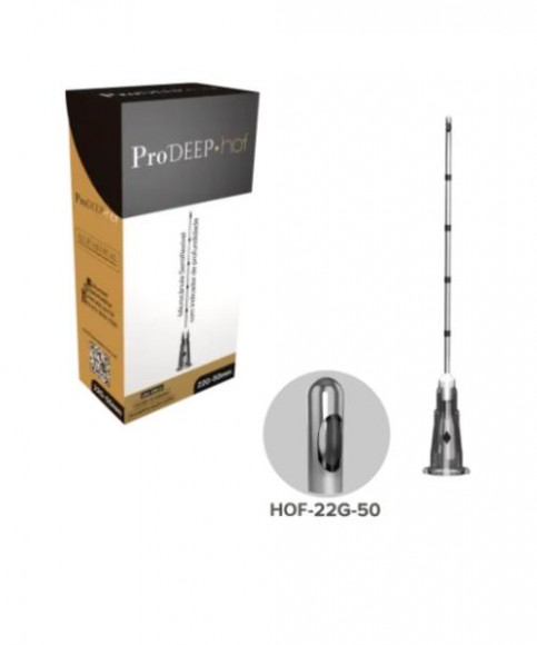 ProDeep HOF 22G-50mm Microcânula Semiflexível - Caixa com 12 unidades