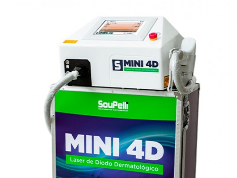 Máquina de Depilação a Laser Profissional, Mini 4D, Laser de Diodo de Alta Eficiência, Tecnologia Avançada, Compatível com Todos os Fototipos de Pele